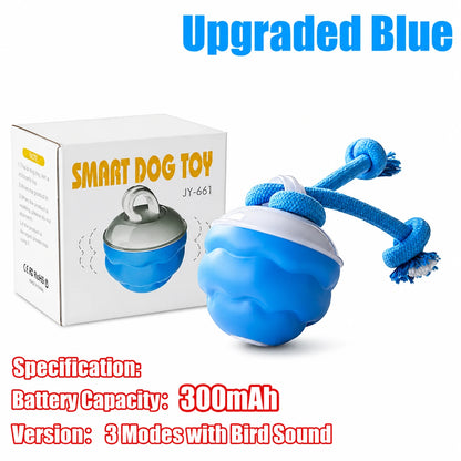 Interactive Dog Toys Smart Rolling Ball With Rope Motion Activated Automatic Moving Squeaky Dog Training Puppy Chew Toy Balls