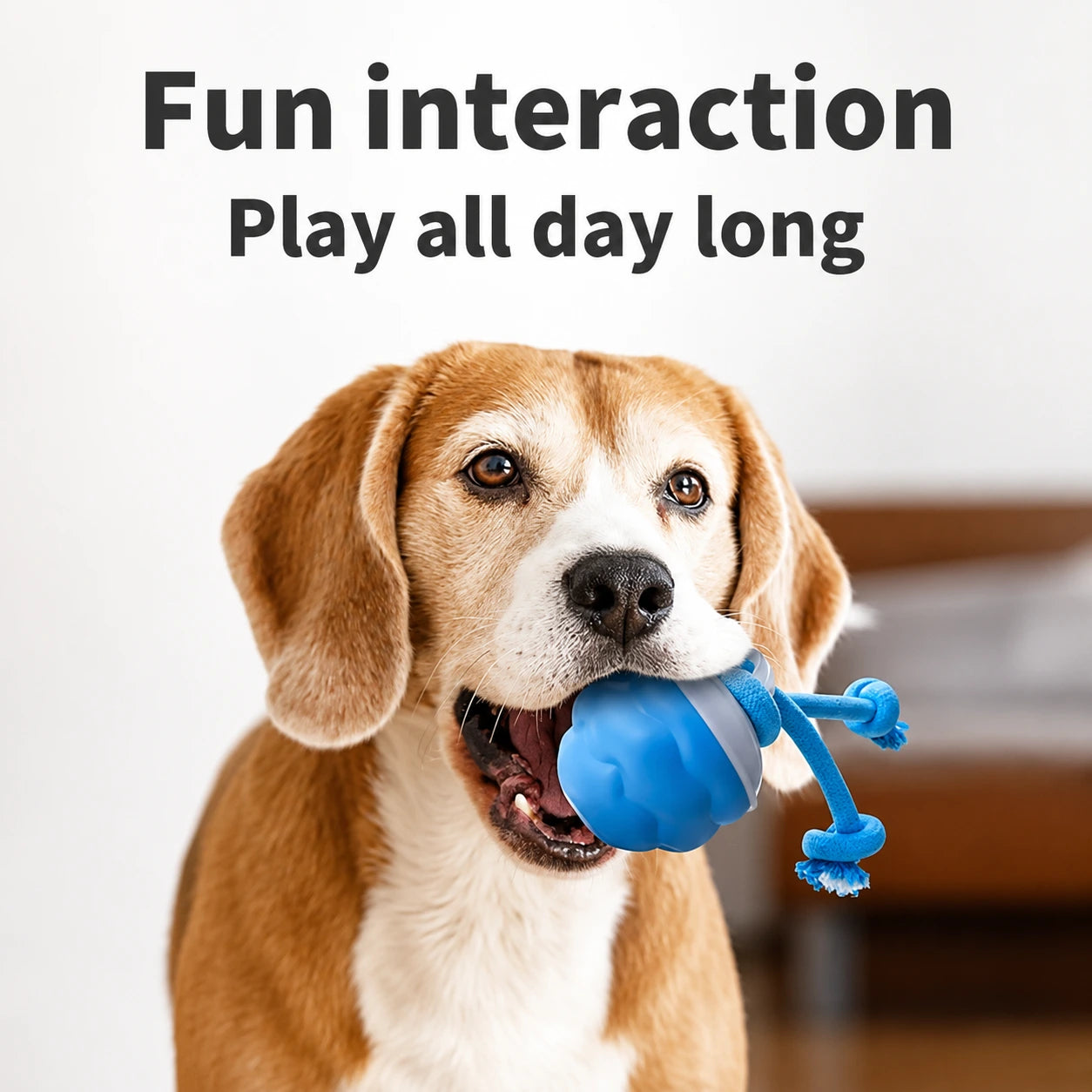 Interactive Dog Toys Smart Rolling Ball With Rope Motion Activated Automatic Moving Squeaky Dog Training Puppy Chew Toy Balls