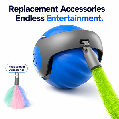 Intelligent Speedy Tail 2.0, Automatic Moving Cat Toy Ball with Tail, Smart Interactive Cat Toy Ball, Two Speed Adjustment