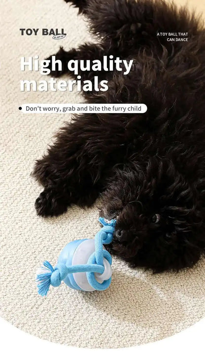 Interactive Dog Toys Smart Rolling Ball With Rope Motion Activated Automatic Moving Squeaky Dog Training Puppy Chew Toy Balls