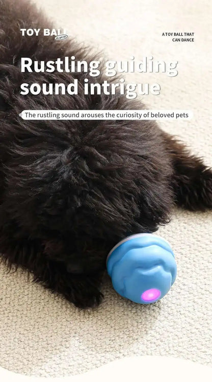 Interactive Dog Toys Smart Rolling Ball With Rope Motion Activated Automatic Moving Squeaky Dog Training Puppy Chew Toy Balls